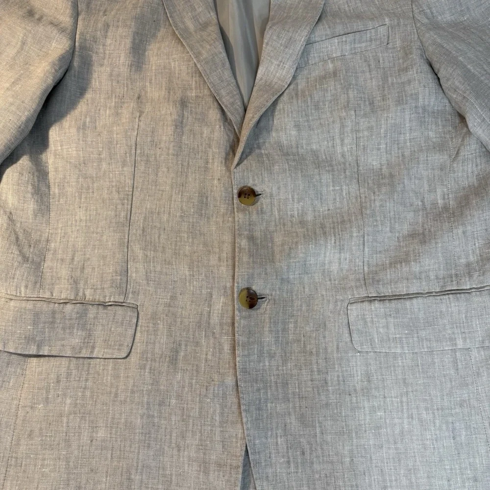 Mens 48 Linen Blazer Jacket‎ 2 Button Sport 1/4 Lined Luxury MINT Casual Summer